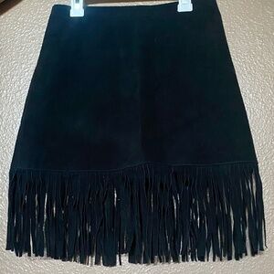 Passport Black Fringed Skirt